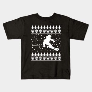 Christmas Skier Skiing XMAS Gifts Kids T-Shirt